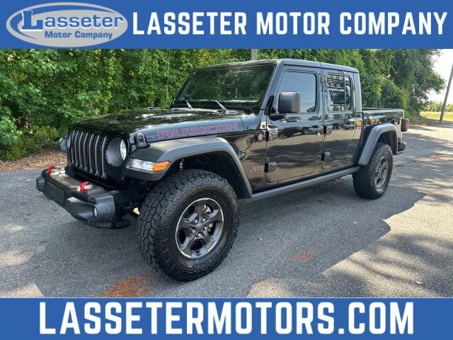 2021 Jeep Gladiator Rubicon in Black — front three-quarter view