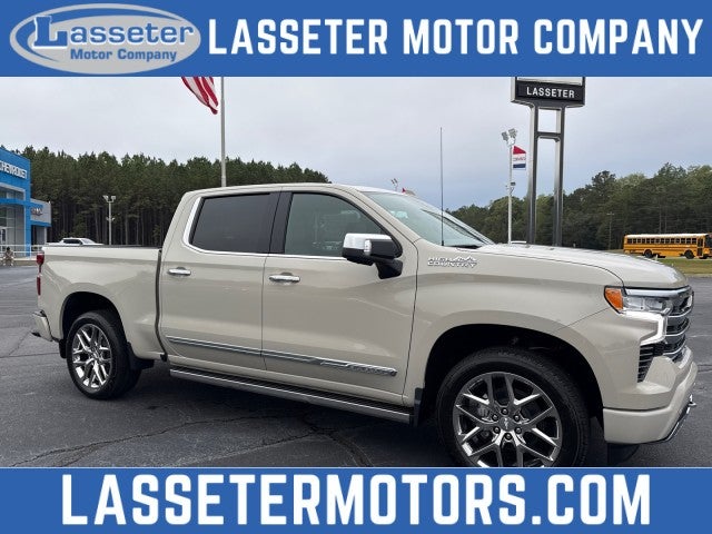 2026 Chevrolet Silverado 1500 High Country in White Sands — front three-quarter view