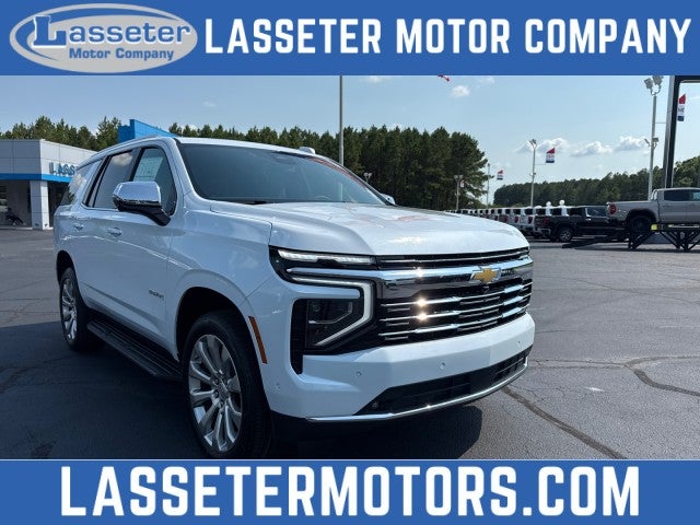 2026 Chevrolet Tahoe Premier in Polar White Tricoat — front three-quarter view