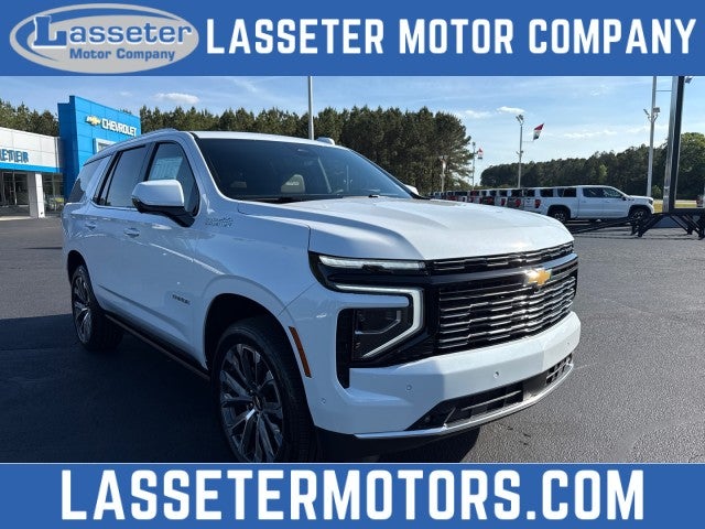 2026 Chevrolet Tahoe High Country in Polar White Tricoat — front three-quarter view