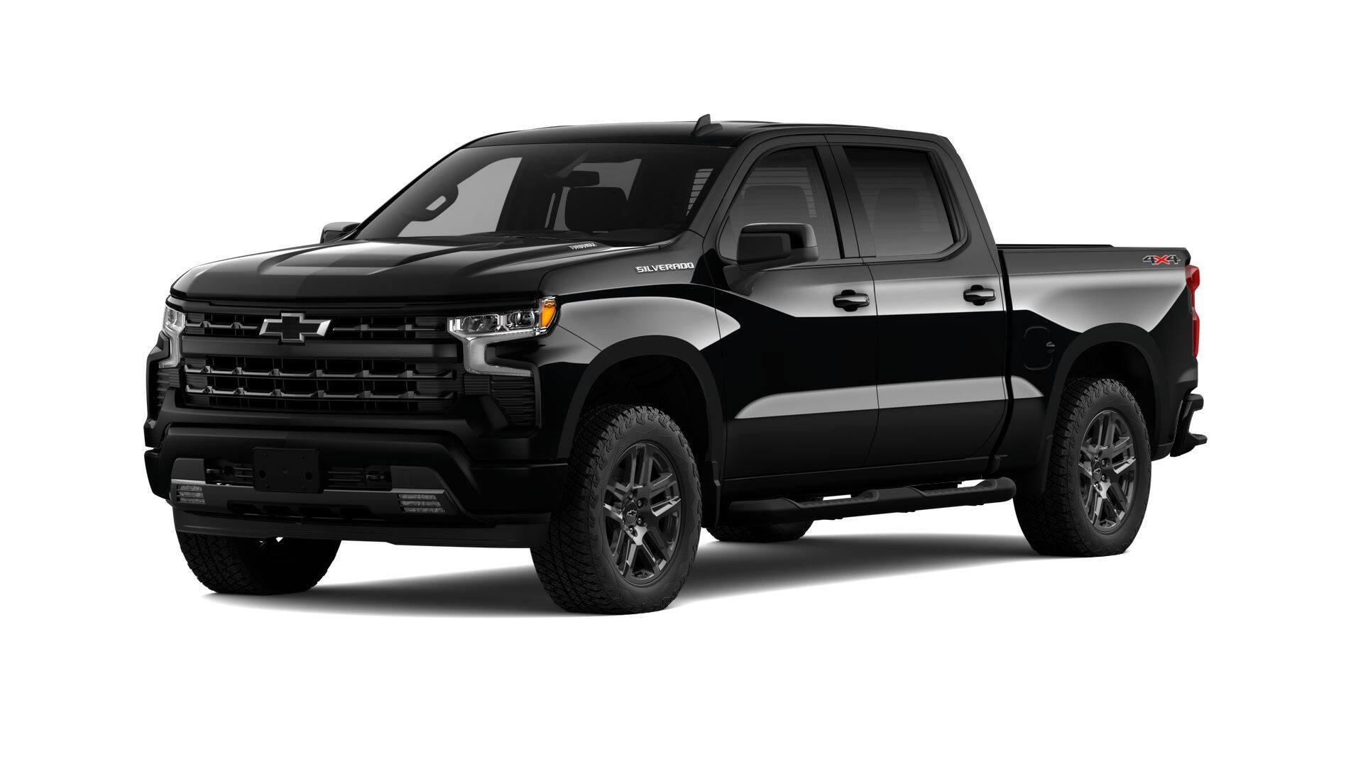 2026 Chevrolet Silverado 1500 RST in Black — front three-quarter view